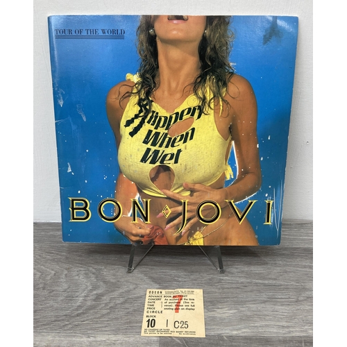 104 - An official Bon Jovi 'Slippery When Wet' 1986 tour programme together with an advance booking ticket... 