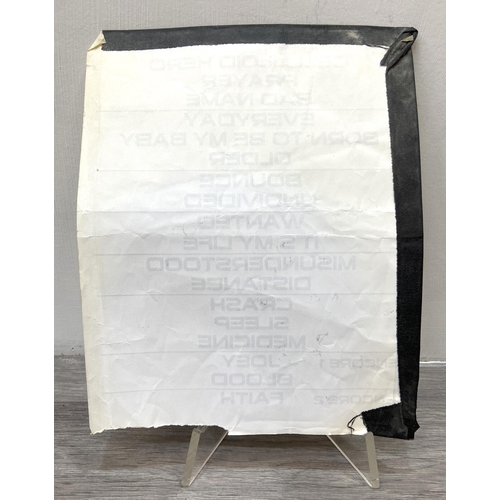 109 - An original stage setlist for Bon Jovi's concert at the Shepherd's Bush Empire in London on the 18th... 