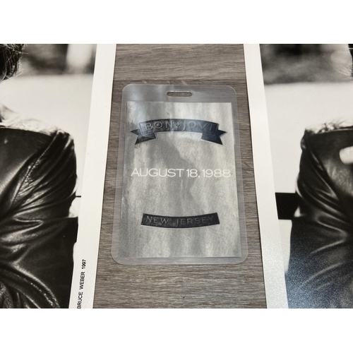 113 - A collection of Bon Jovi memorabilia, to include a backstage pass for Bon Jovi's 'New Jersey' press ... 