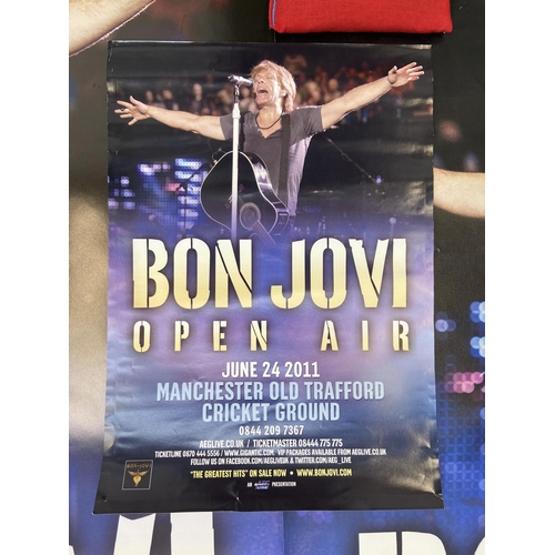 12 - Three promotional posters for Bon Jovi's Live Tour (also known as The Greatest Hits Tour) open-air c... 