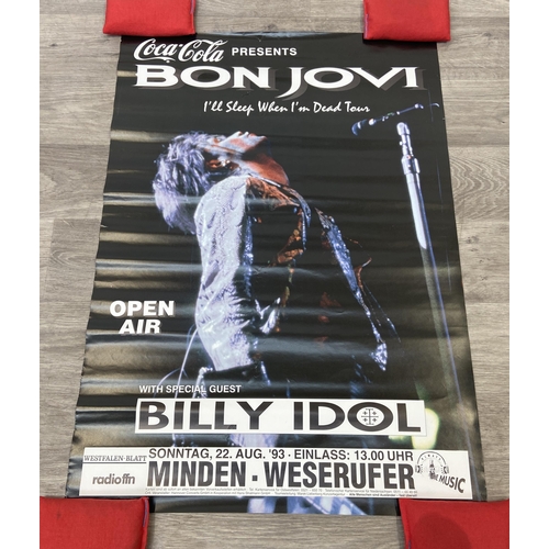 22 - A promotional open-air concert poster for Bon Jovi's I'll Sleep When I'm Dead Tour on August 22nd, 1... 