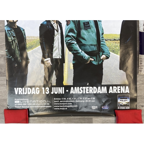 25 - Two promotional concert posters for Bon Jovi's The Lost Highway European Tour, one promoting the who... 