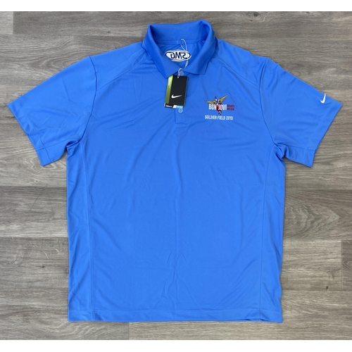 32 - Two items of staff workwear from Bon Jovi's Because We Can Tour in 2013: one Nike Dri-Fit blue polo ... 