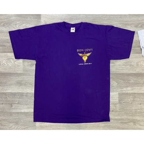 47 - Two Bon Jovi 2011 local crew t-shirts: these were given to staff and crew members working on the UK ... 