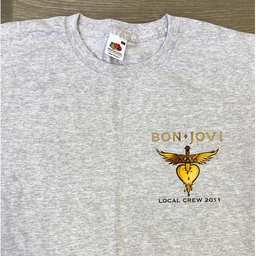 47 - Two Bon Jovi 2011 local crew t-shirts: these were given to staff and crew members working on the UK ... 