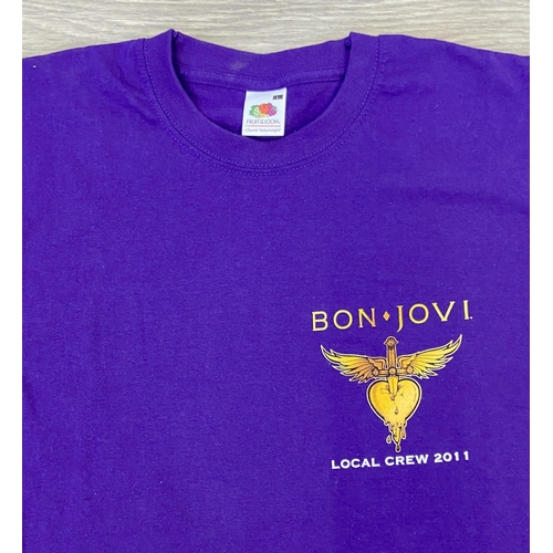 47 - Two Bon Jovi 2011 local crew t-shirts: these were given to staff and crew members working on the UK ... 