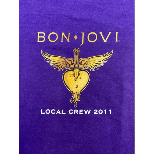 47 - Two Bon Jovi 2011 local crew t-shirts: these were given to staff and crew members working on the UK ... 