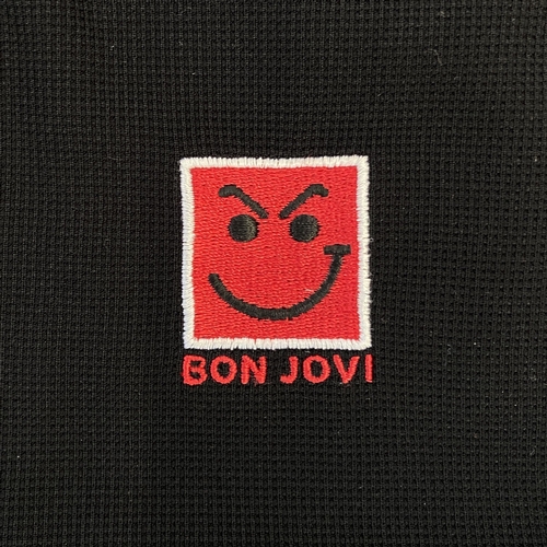 50 - Two items: one black Dickies short-sleeve work shirt features Bon Jovi's Have A Nice Day embroidered... 