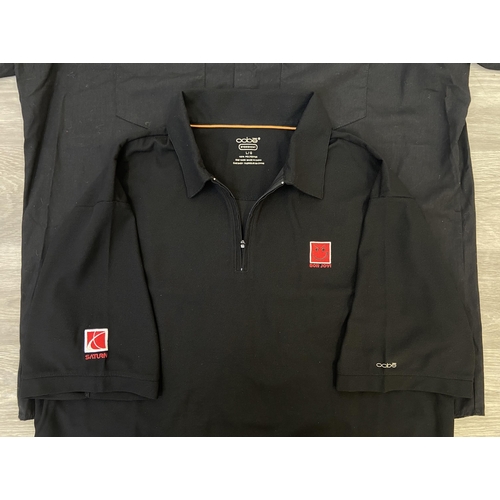 50 - Two items: one black Dickies short-sleeve work shirt features Bon Jovi's Have A Nice Day embroidered... 