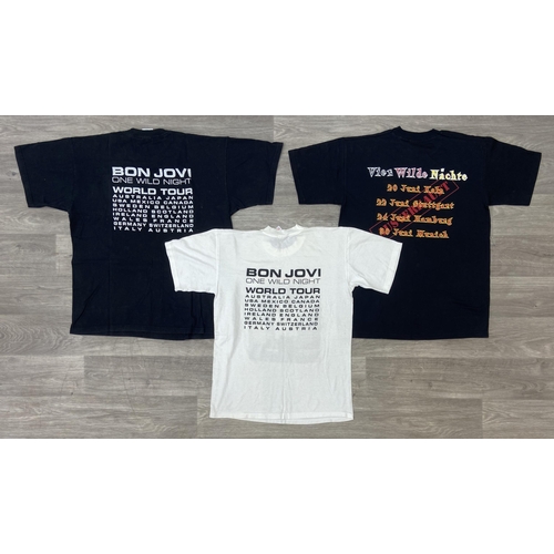 Three tour t-shirts from the Bon Jovi One Wild Night Tour 2001
