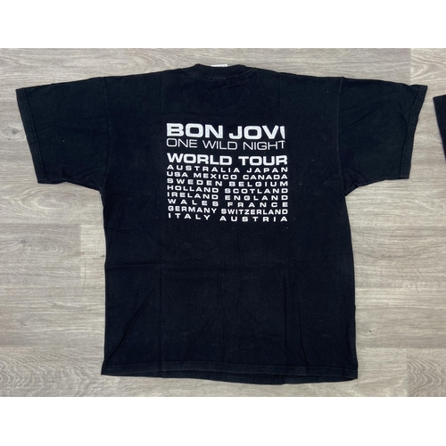 Three tour t-shirts from the Bon Jovi One Wild Night Tour 2001
