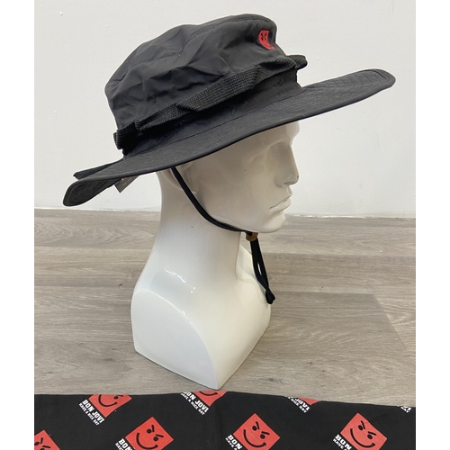 60 - Two items: A Bon Jovi Have A Nice Day boonie hat and bandana both feature the red smiley face graphi... 