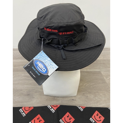 60 - Two items: A Bon Jovi Have A Nice Day boonie hat and bandana both feature the red smiley face graphi... 