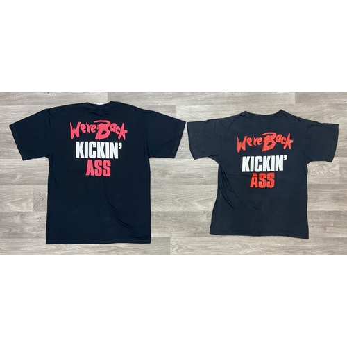 64 - Two t-shirts from Bon Jovi's New Jersey Syndicate Tour 1988-1989 each feature a skull with sunglasse... 