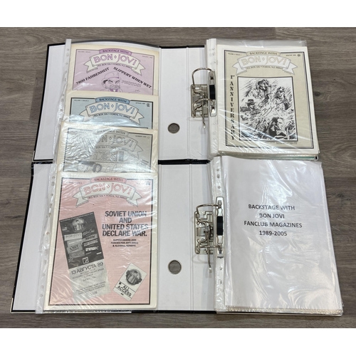 66 - A full collection of 'Backstage With Bon Jovi' fan club magazines, a total of sixty-five issues rele... 