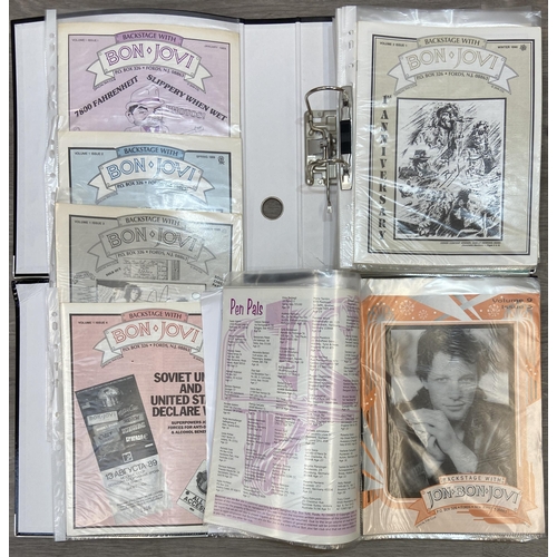 66 - A full collection of 'Backstage With Bon Jovi' fan club magazines, a total of sixty-five issues rele... 