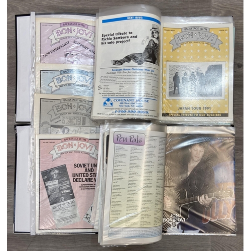 66 - A full collection of 'Backstage With Bon Jovi' fan club magazines, a total of sixty-five issues rele... 