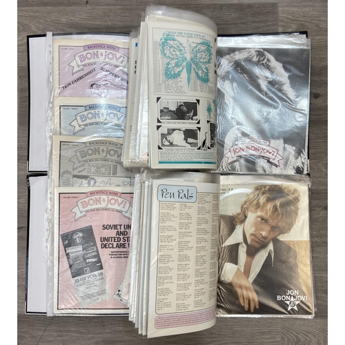 66 - A full collection of 'Backstage With Bon Jovi' fan club magazines, a total of sixty-five issues rele... 