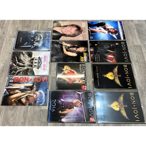 67 - Eleven Bon Jovi calendars from various years, including 2010, 2011, 2012, 2013, 2014, 2016, 2017, 20... 