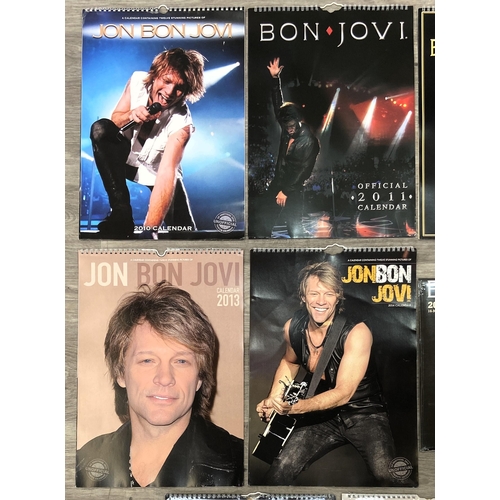 67 - Eleven Bon Jovi calendars from various years, including 2010, 2011, 2012, 2013, 2014, 2016, 2017, 20... 