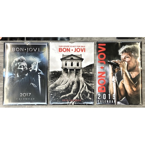 67 - Eleven Bon Jovi calendars from various years, including 2010, 2011, 2012, 2013, 2014, 2016, 2017, 20... 