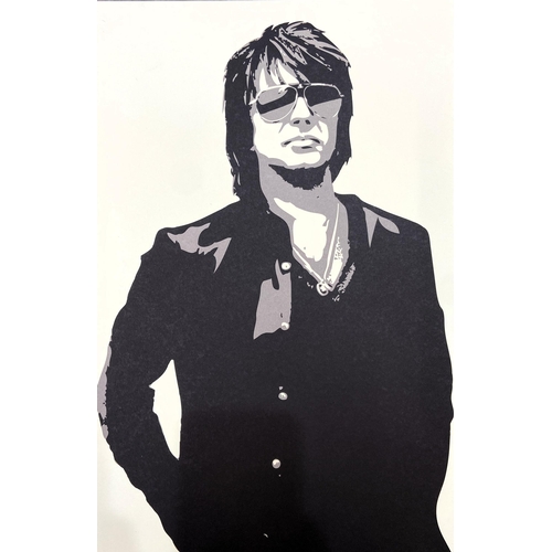 81 - A set of four limited edition autographed Bon Jovi lithographs featuring band members Jon Bon Jovi, ... 