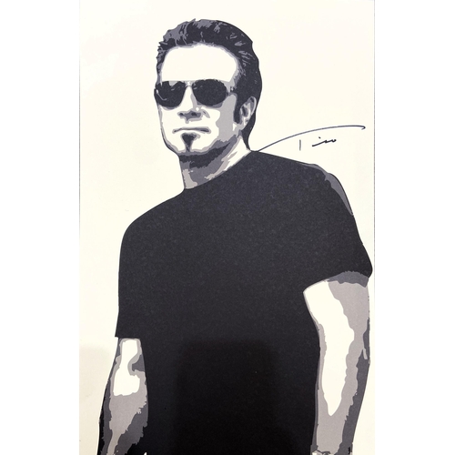 81 - A set of four limited edition autographed Bon Jovi lithographs featuring band members Jon Bon Jovi, ... 