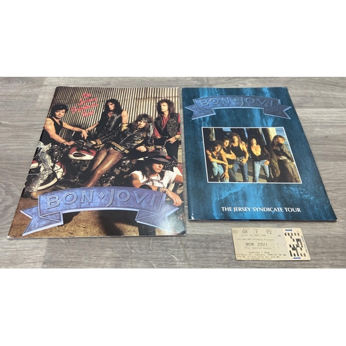83 - Three items from Bon Jovi's 'Jersey Syndicate Tour': one ticket stub for Wembley Arena, London, Wedn... 