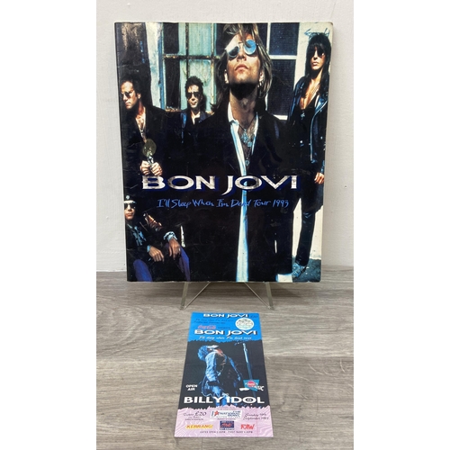 87 - An official Bon Jovi 'I'll Sleep When I'm Dead' 1993 UK tour programme together with a ticket for Th... 