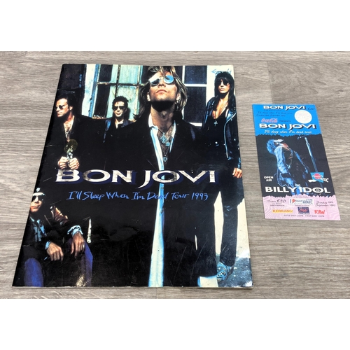 87 - An official Bon Jovi 'I'll Sleep When I'm Dead' 1993 UK tour programme together with a ticket for Th... 