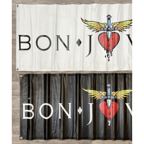 9 - Two double-sided vinyl promotional banners, possibly used during Bon Jovi's 'The Circle Tour,' one b... 