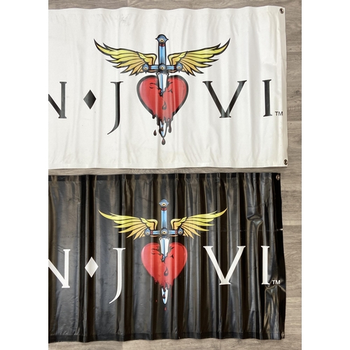 9 - Two double-sided vinyl promotional banners, possibly used during Bon Jovi's 'The Circle Tour,' one b... 