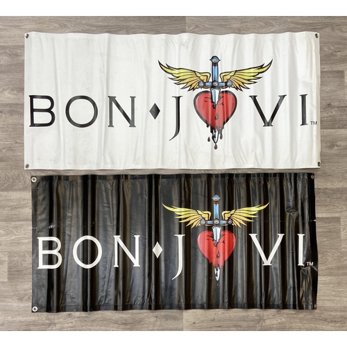 9 - Two double-sided vinyl promotional banners, possibly used during Bon Jovi's 'The Circle Tour,' one b... 