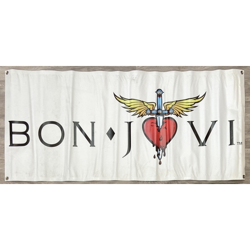 9 - Two double-sided vinyl promotional banners, possibly used during Bon Jovi's 'The Circle Tour,' one b... 