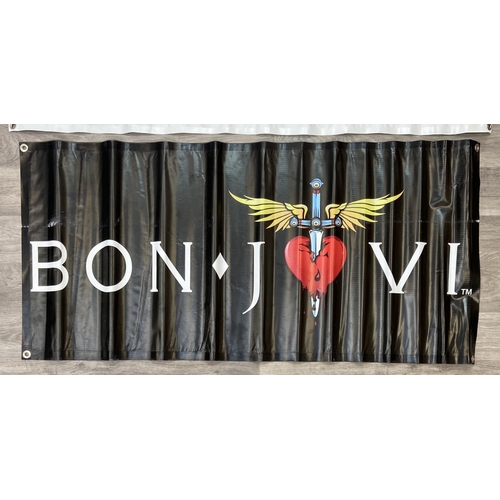 9 - Two double-sided vinyl promotional banners, possibly used during Bon Jovi's 'The Circle Tour,' one b... 