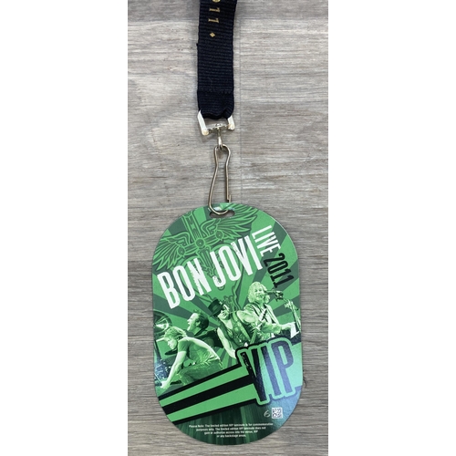 96 - A collection of memorabilia from the Bon Jovi Live Tour 2011 (Greatest Hits), to include a VIP lamin... 