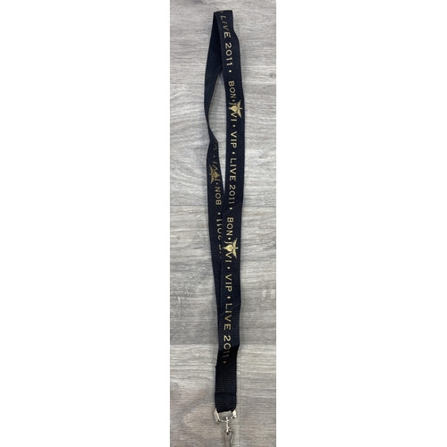 96 - A collection of memorabilia from the Bon Jovi Live Tour 2011 (Greatest Hits), to include a VIP lamin... 