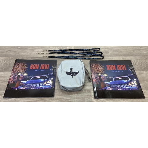 97 - Seven items of memorabilia from the Bon Jovi 2013 Because We Can Tour, to include three VIP lanyards... 