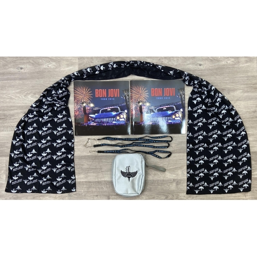 97 - Seven items of memorabilia from the Bon Jovi 2013 Because We Can Tour, to include three VIP lanyards... 