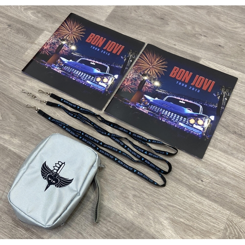 97 - Seven items of memorabilia from the Bon Jovi 2013 Because We Can Tour, to include three VIP lanyards... 