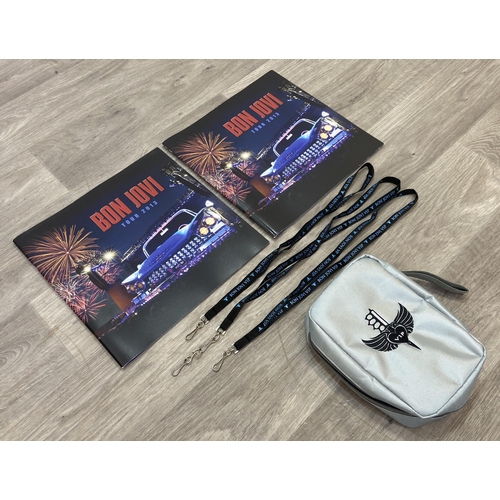 97 - Seven items of memorabilia from the Bon Jovi 2013 Because We Can Tour, to include three VIP lanyards... 