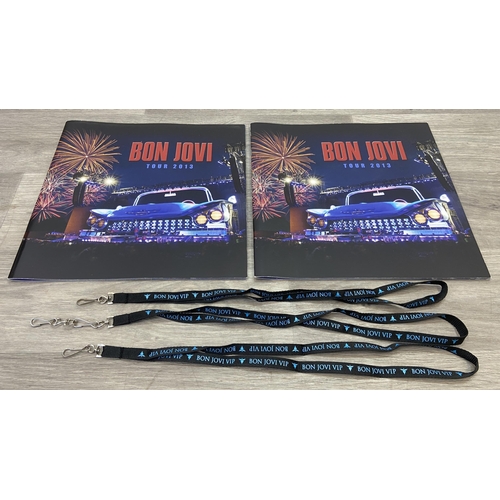 97 - Seven items of memorabilia from the Bon Jovi 2013 Because We Can Tour, to include three VIP lanyards... 