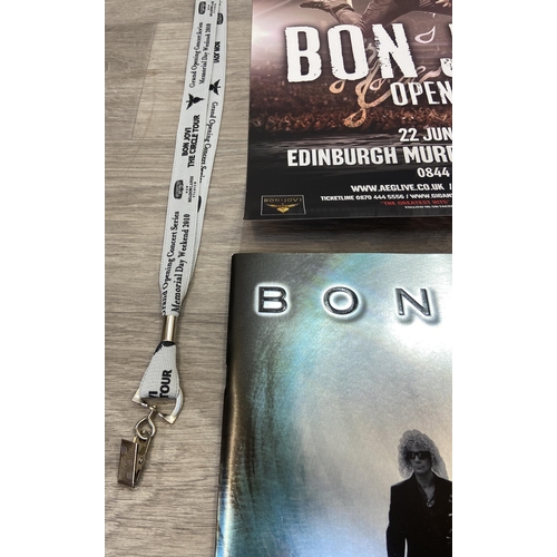98 - Thirteen items of memorabilia from Bon Jovi's The Circle Tour 2010-2011, to include a limited editio... 