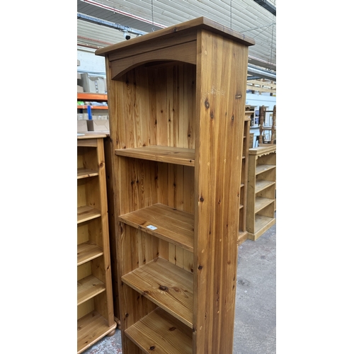 A modern pine six tier bookcase - approx. 184cm high x 46cm wide x 26cm ...