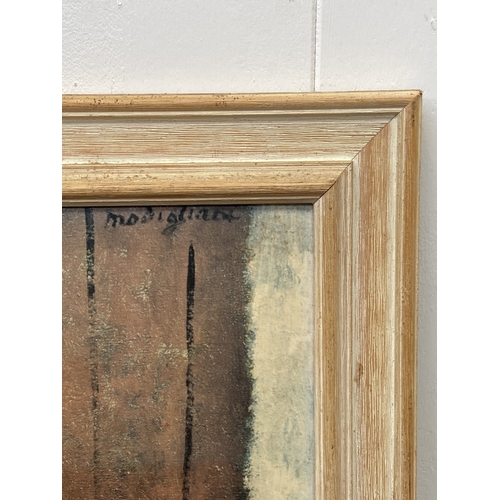 282 - A framed Amedeo Modigliani 'Marie, Daughter of the People' print - approx. 74cm high x 62cm wide