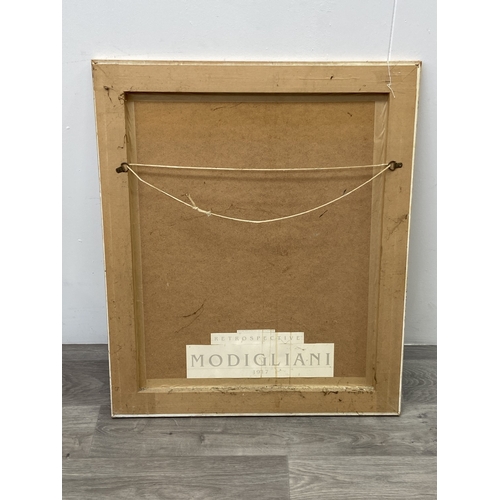 282 - A framed Amedeo Modigliani 'Marie, Daughter of the People' print - approx. 74cm high x 62cm wide