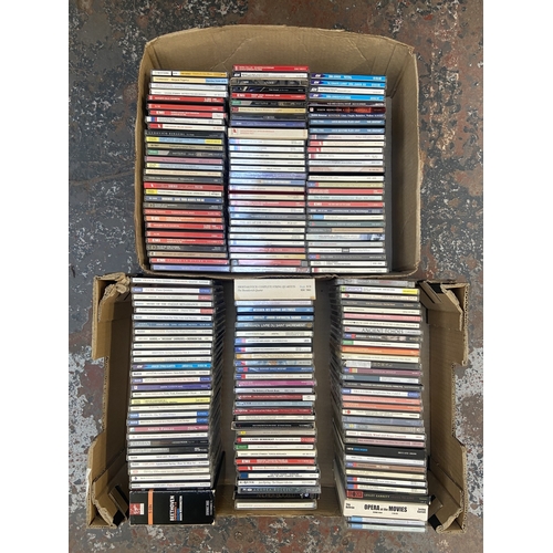 631 - Two boxes containing approx. two hundred classical CDs