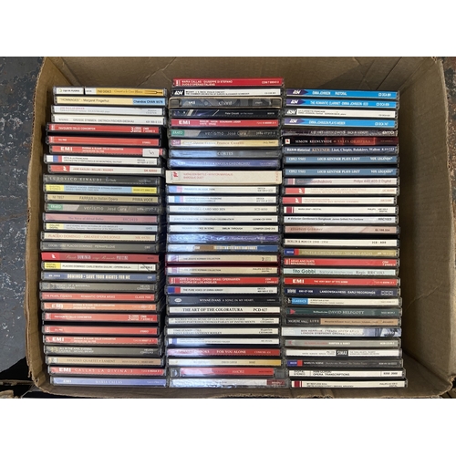 631 - Two boxes containing approx. two hundred classical CDs