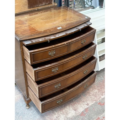124 - A Georgian style mahogany bow fronted chest of drawers - approx. 84cm high x 77cm wide x 46cm deep