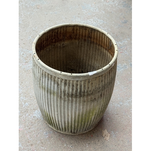 111 - A vintage galvanised dolly tub - approx. 52cm high x 44cm diameter